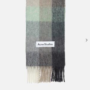 Acne Studios mohair checked scarf green/grey/black